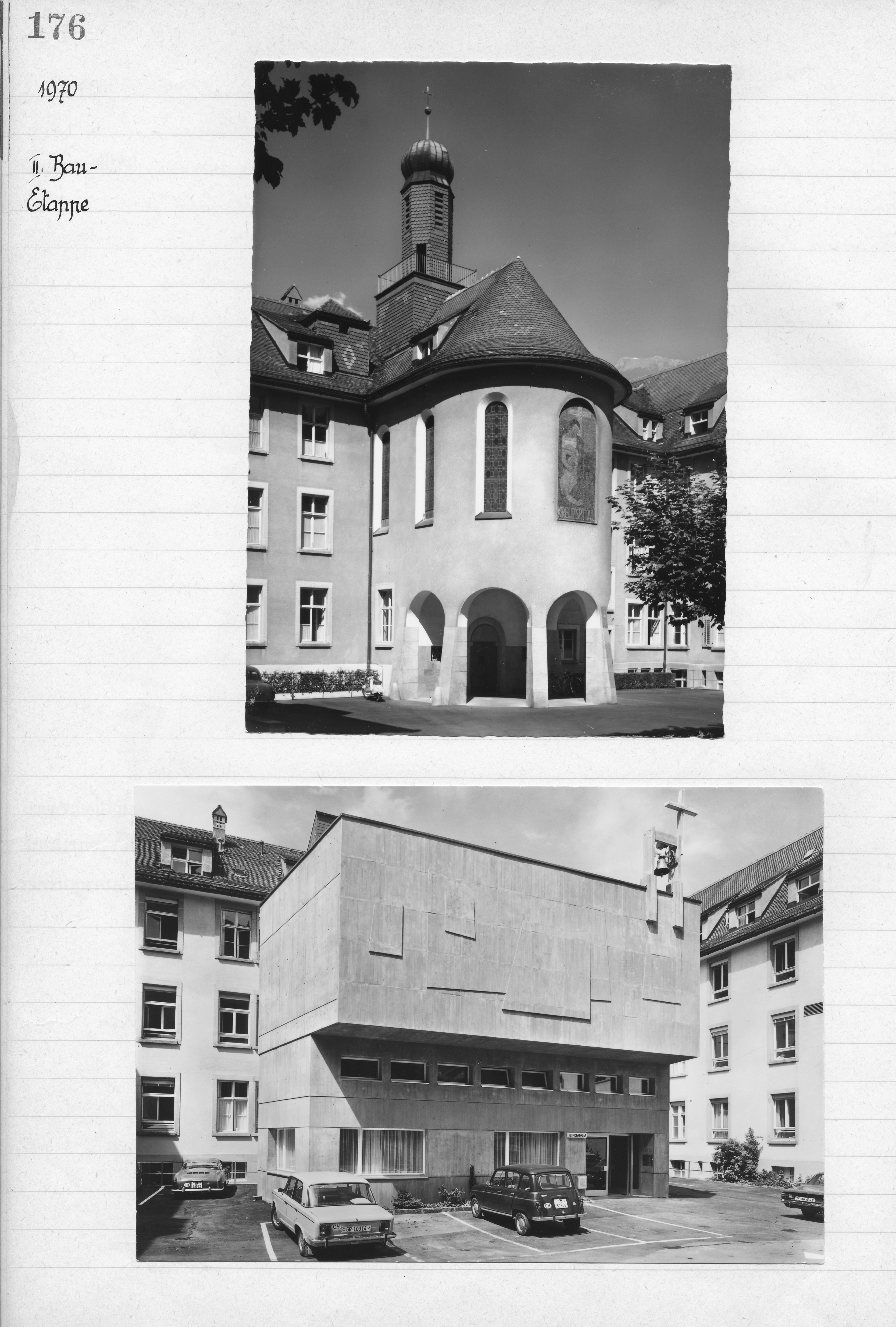 1970: Der Eingangsbereich des Kreuzspitals vor und nach 1970