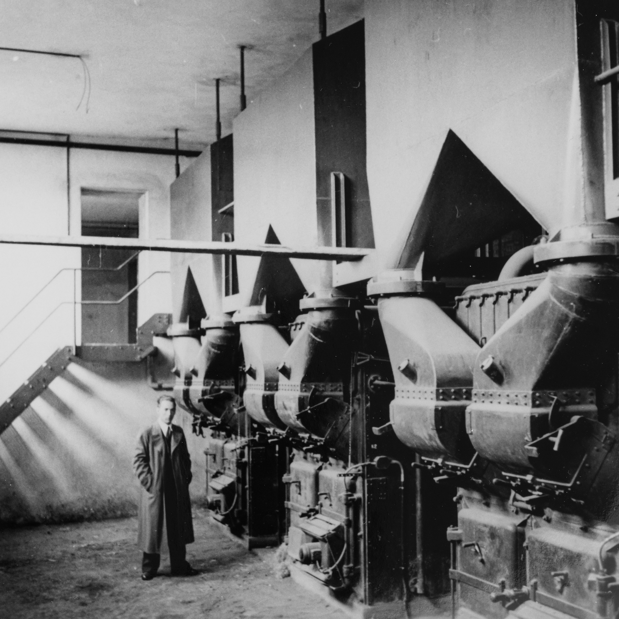 1940: Heizzentrale mit drei Heisswasserkesseln im Kantonsspital